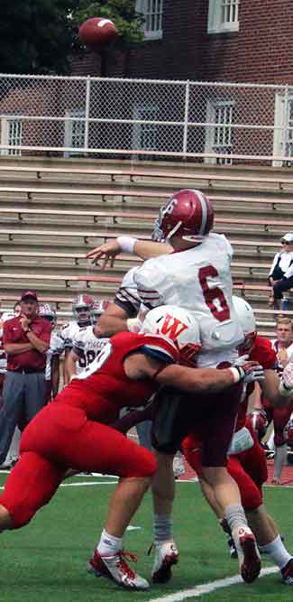 Tiger QB Nash Nance was under constant pressure.