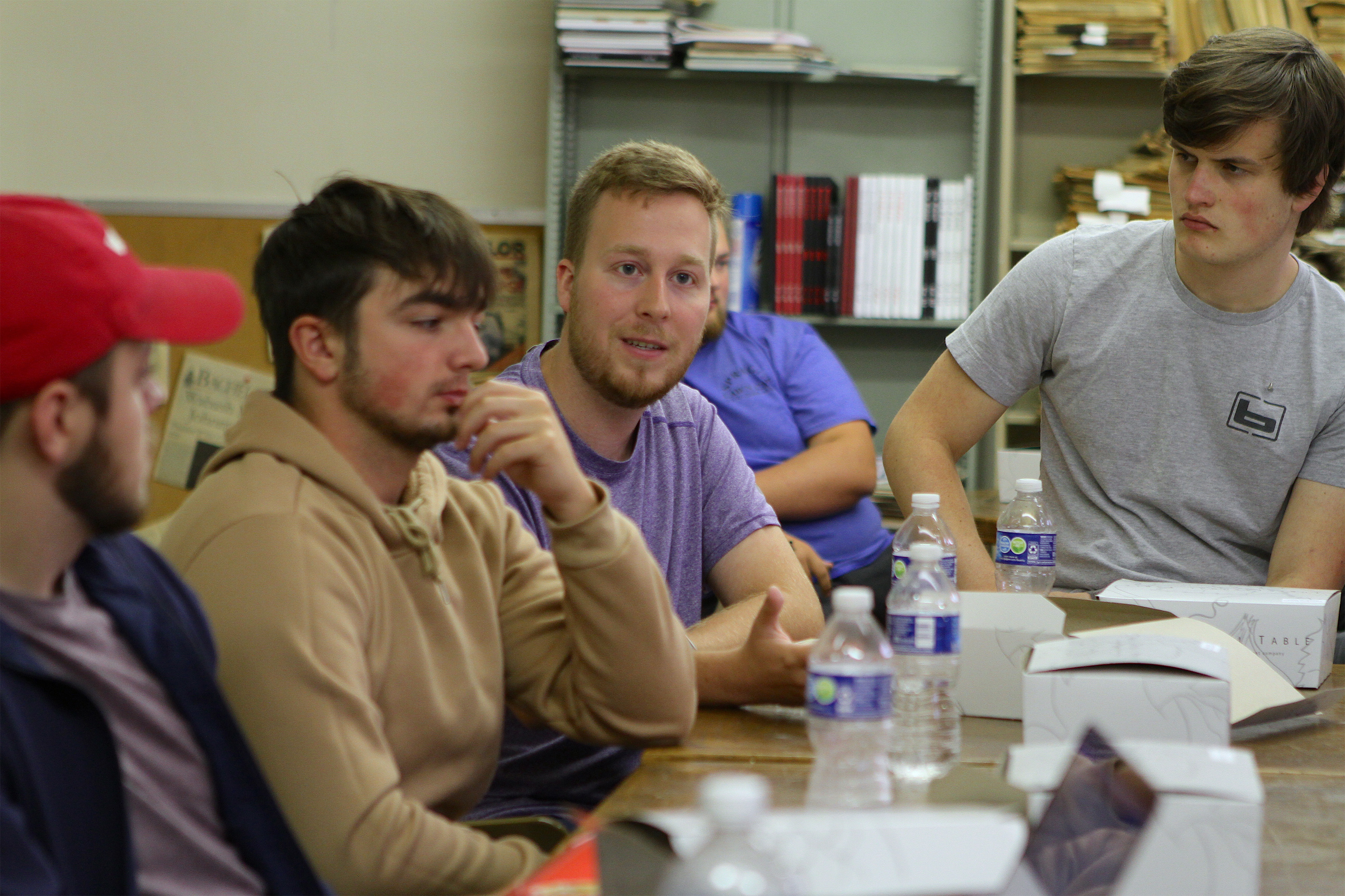 Student journalists, like Hayden Kammer ’24 (center), appreciated the opportunity to connect with the former attorney, CEO and Founder of Ad Fontes Media, and creator of the Media Bias Chart.