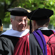 President Pat White received an honorary degree from Board Chair Steve Bowen