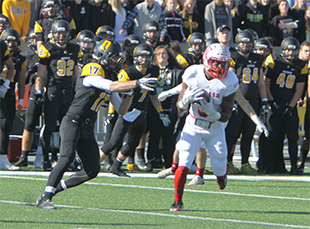 This was the first of two Delon Pettiford interceptions Saturday.