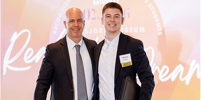 "Realizing the Dream" Scholarship winner Kenton Chase (right)