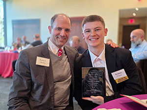 Chase (right) with Wabash Dean of Students Scott C. Brown.