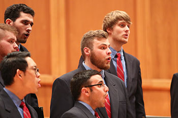 Tim Riley '18 sings with the Wabash College Glee Club