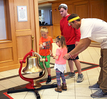 All of the Riley kids got to ring the Monon Bell!