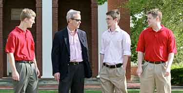 Clay '79 and his sons Peter '12, Luke '11, and Campbell '09