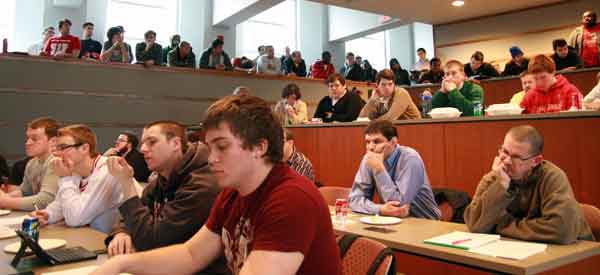 Dr. Cooky's talk drew a big crowd of Wabash men.