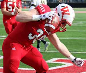 Zurek celebrates his TD.