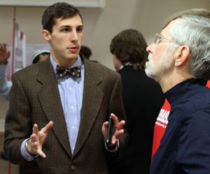 Schild explains his research to David Hadley