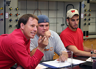 Feller (left) is an award-winning professor both in the classroom and the laboratory.