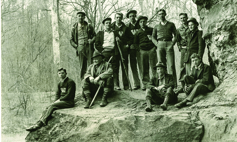 “Study Camp 1934, John G. Coulter—older man—center.”