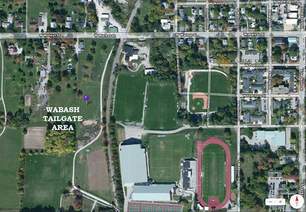 Tailgate location for Wabash fans for the 120th Monon Bell Classic