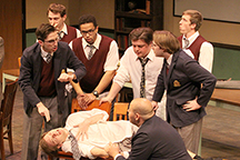 A cast of veteran actors and newcomers perform The History Boys.