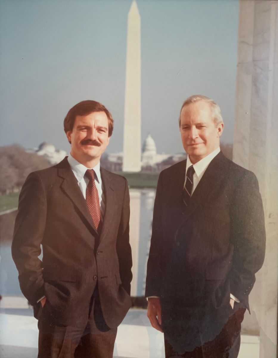 Dean Reynolds (left) with his father, Frank, who died in 1983.