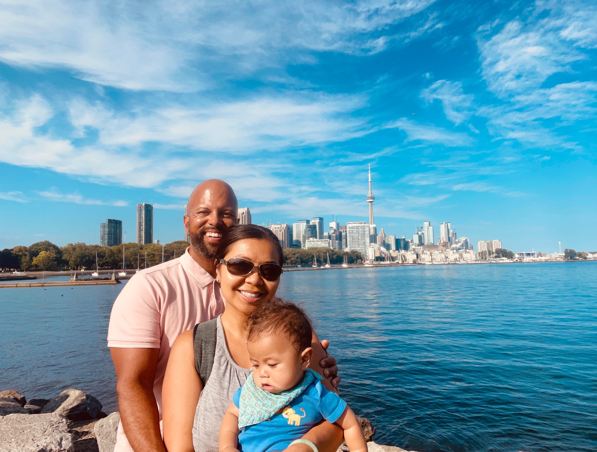 David Woessner ’01, with his wife, Tudo Pham, and their son, Jonas Tane. 