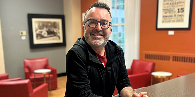 Professor of Classics and this year’s recipient of the McLain-McTurnan-Arnold Excellence in Teaching Award, Dr. Jeremy Hartnett ’96.