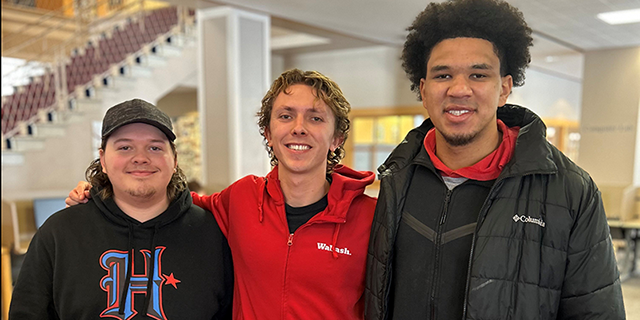 Recipients of the 2025 Kenneth Rhys Rudolph Memorial Fund: Benjamin Weaver &rsquo;26, Sawyer Stuckey &rsquo;26, and Rich Brooks &rsquo;26.