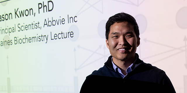 Principal Research Scientist at Abbvie Inc. and 21st Haines Lecturer in Biochemistry, Jason Kwon &rsquo;11.