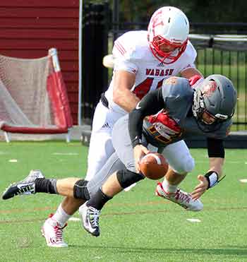 Connor Karns forces a fumble that led to his score.