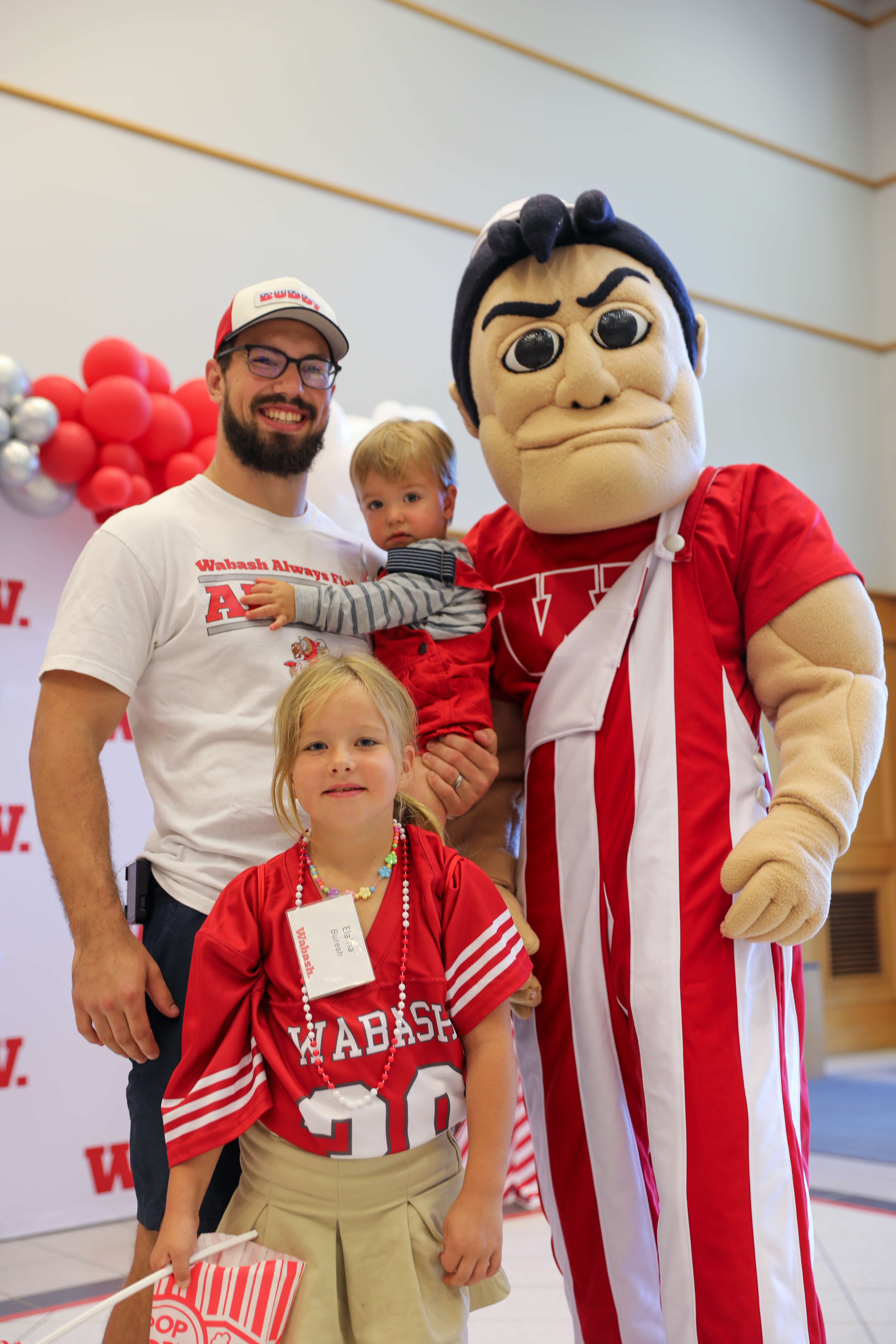 Many young fans snapped photos with Wally Wabash at the Homecoming Luncheon.