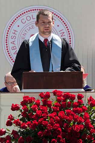 Andy Walsh addresses the 176th Commencement. 