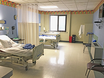 The hospital room Ballard and Lenkey stayed in for the week