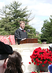 Logan Weilbaker '25 speaks at Commencement