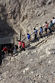 The long descent into the acquifer at Tel Megiddo.