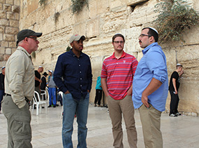 Dr. Robert Royalty and students at the Western Wall.