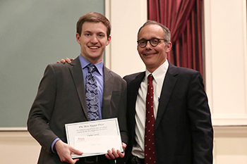 Quinn Cavin '19 with Prof. Scott Himsel