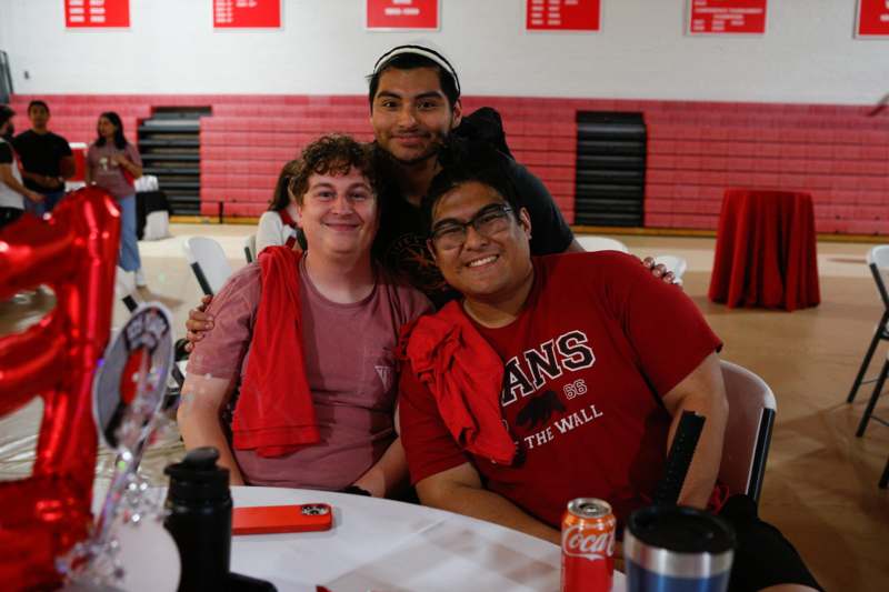a group of people sitting together