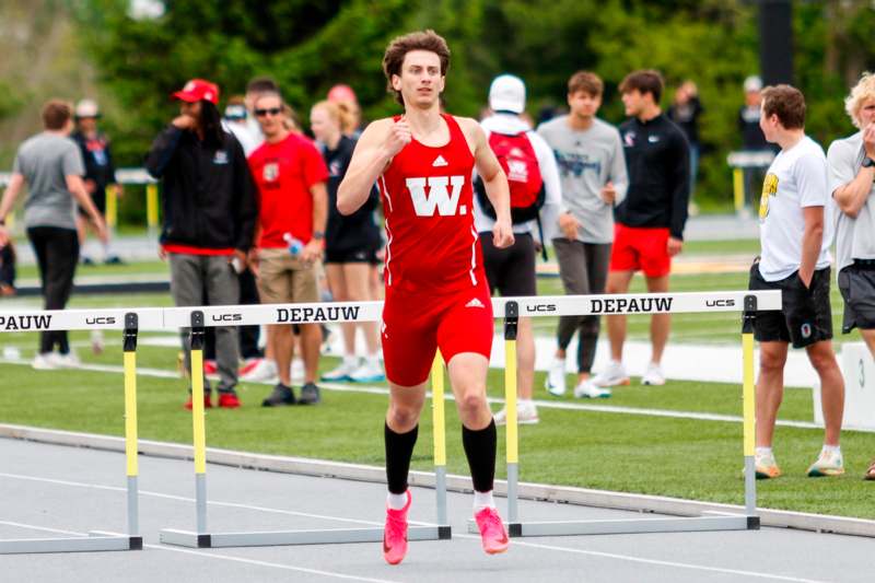 a man running on a track