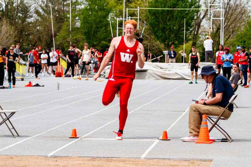 a person running on a track