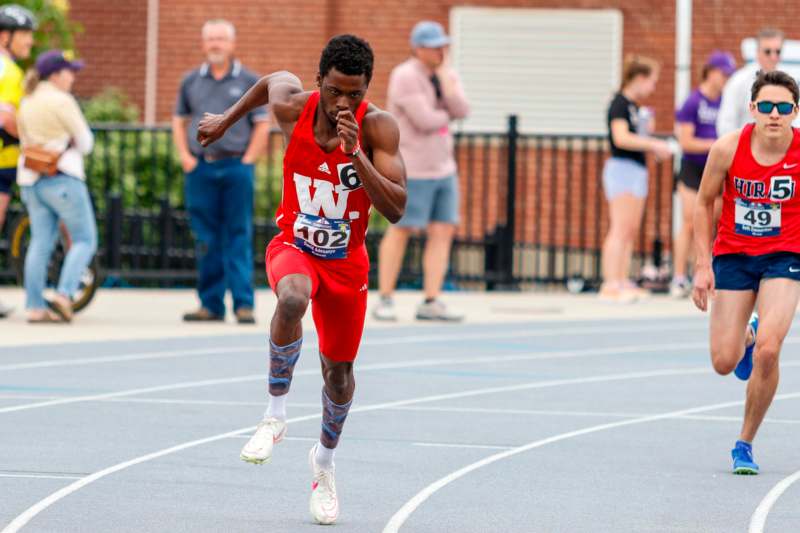 a man running on a track