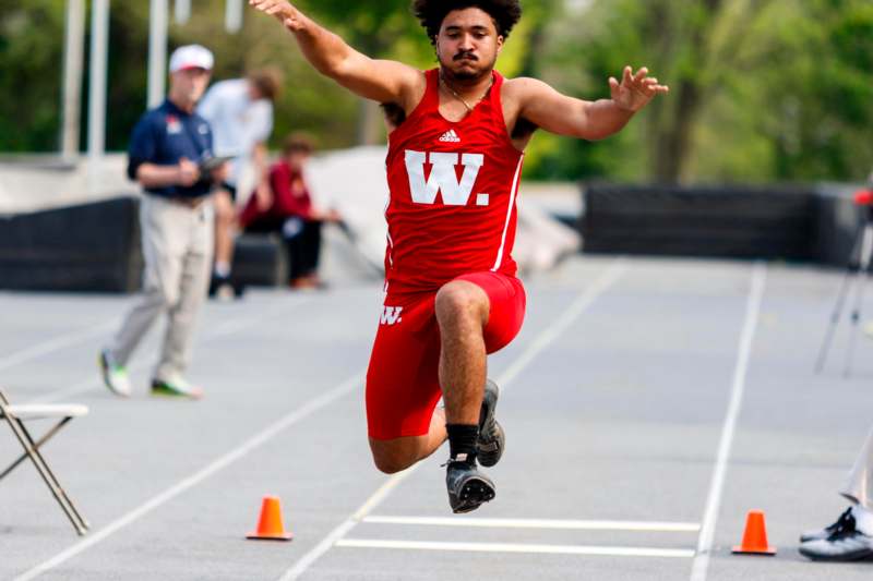 a man running on a track