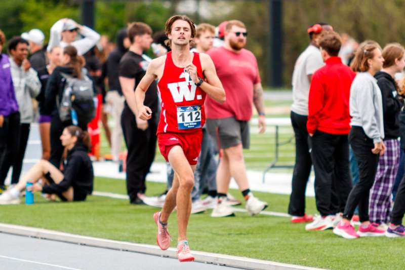 a man running on a track