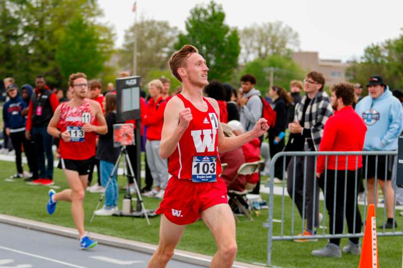 a man running in a race
