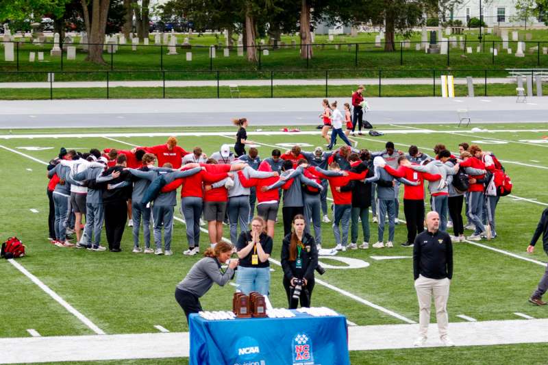 a group of people on a field