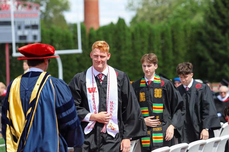 a group of people in graduation gowns