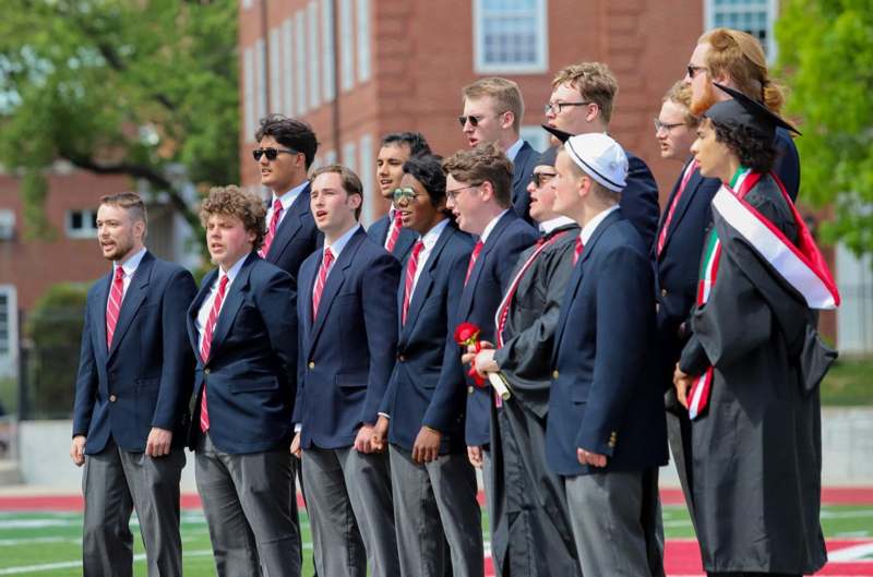 a group of people standing together