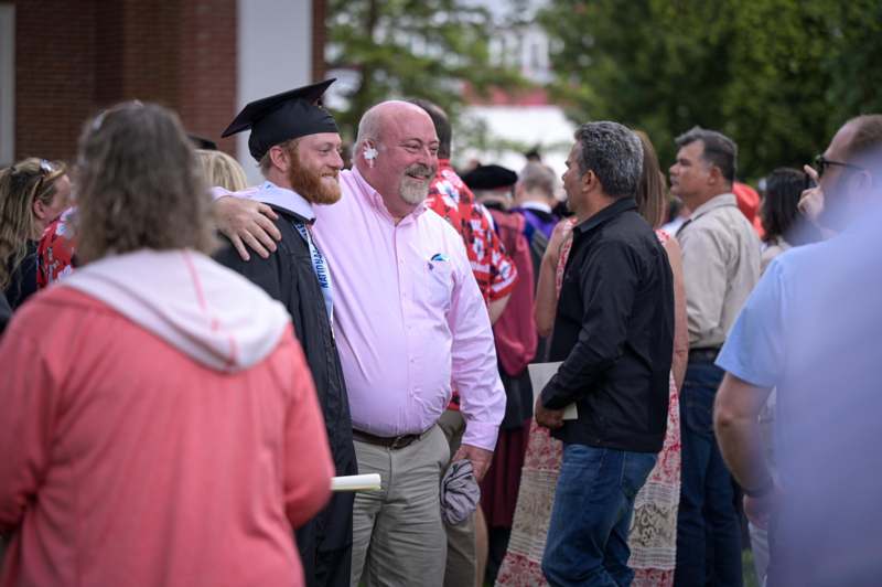 a group of people standing outside