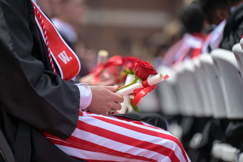 a person holding a rose