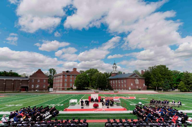 a group of people in a graduation ceremony