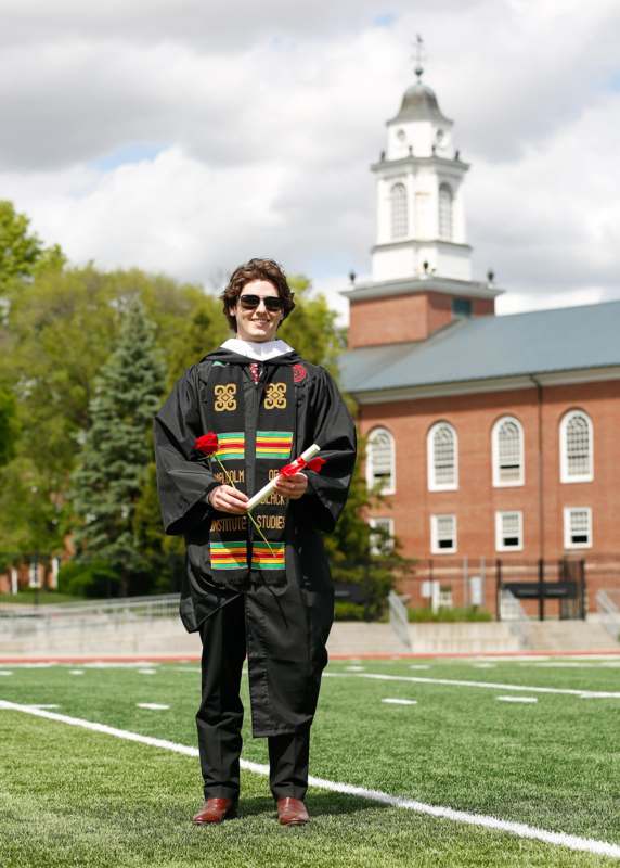 a person in a graduation gown