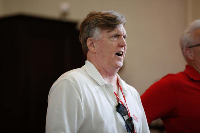 a man in a white shirt
