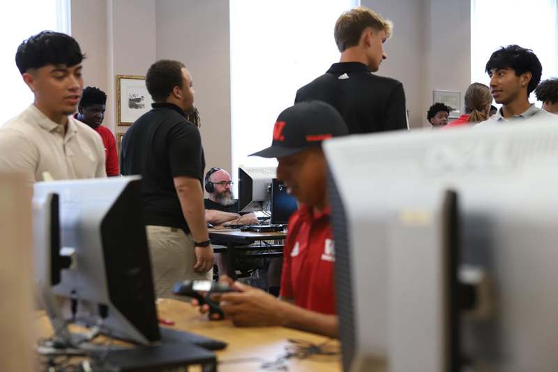 a group of people in a room