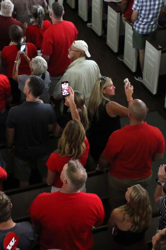 a group of people in a room