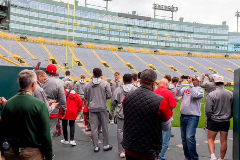 a group of people in a stadium