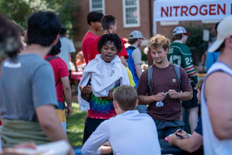 a group of people outside