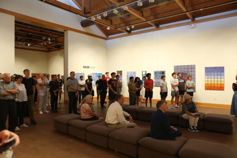 a group of people in a room