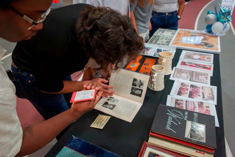a person looking at a book